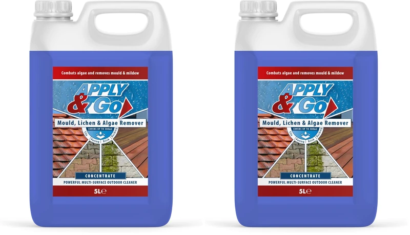 Apply & Go - Path and Patio Cleaner, Concentrated Mould, Mildew, Lichen & Algae Remover | Outdoor Cleaning Treatment for Decking, Stone, Driveways, Rooftops (Up to 300m2 coverage) - 5 Litre - Image 1