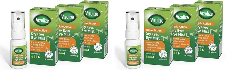 Vizulize Triple Action Soothing Relief Dry Eye Mist, 10ml - 6 Pack - Image 1