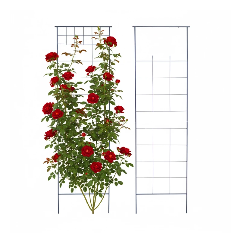 Relaxdays Trellis, set of 2, HxW 193 x 58 cm, metal, support for climbing plants, garden, black