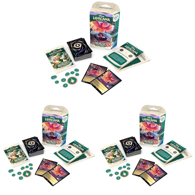 Ravensburger Disney Lorcana Trading Card Game for Adults and Kids Age 8 Years Up - Starter Deck A - Set 7: Archazia's Island - Collectable TCG (Pack of 3)