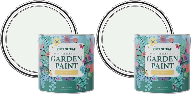 Rust-Oleum White Mould-Resistant Garden Paint In Matt Finish - Steamed Milk 2.5L (Pack of 2)