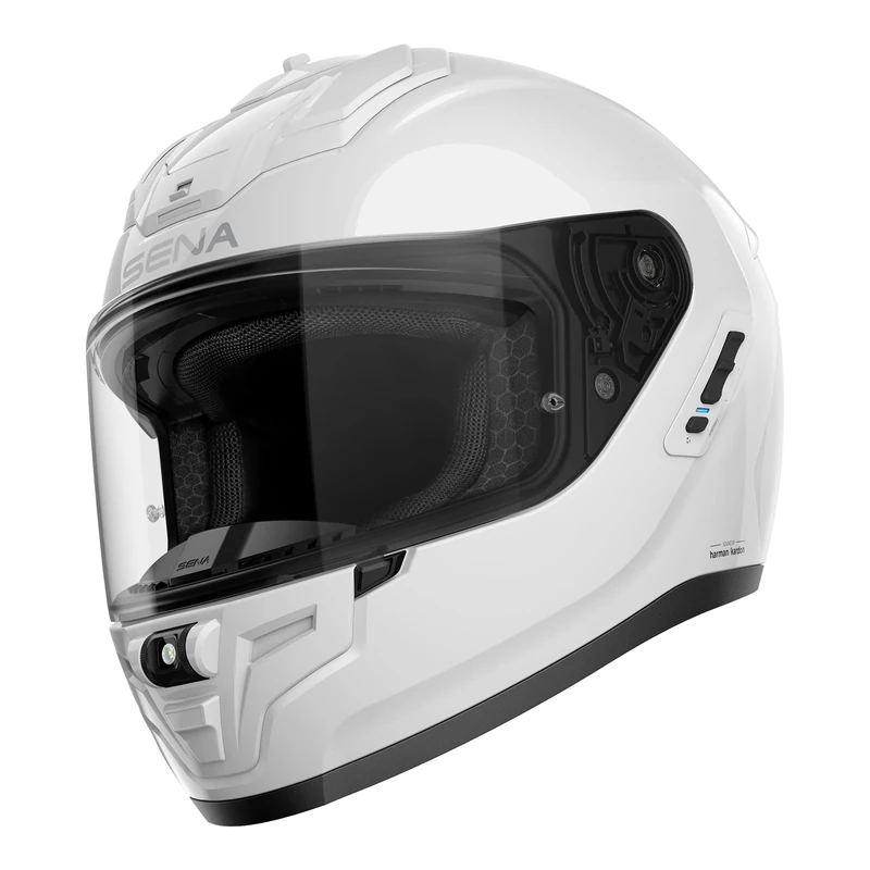 Sena Phantom ANC Full Face Smart Motorcycle Helmet with Integrated Communications Featuring Active Noise Control (Gloss White, XL)