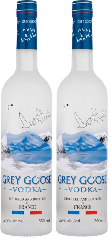 GREY GOOSE Premium French Vodka, 40% ABV, 35cl / 350ml, Made in France using natural ingredients (Pack of 2) - Image 1