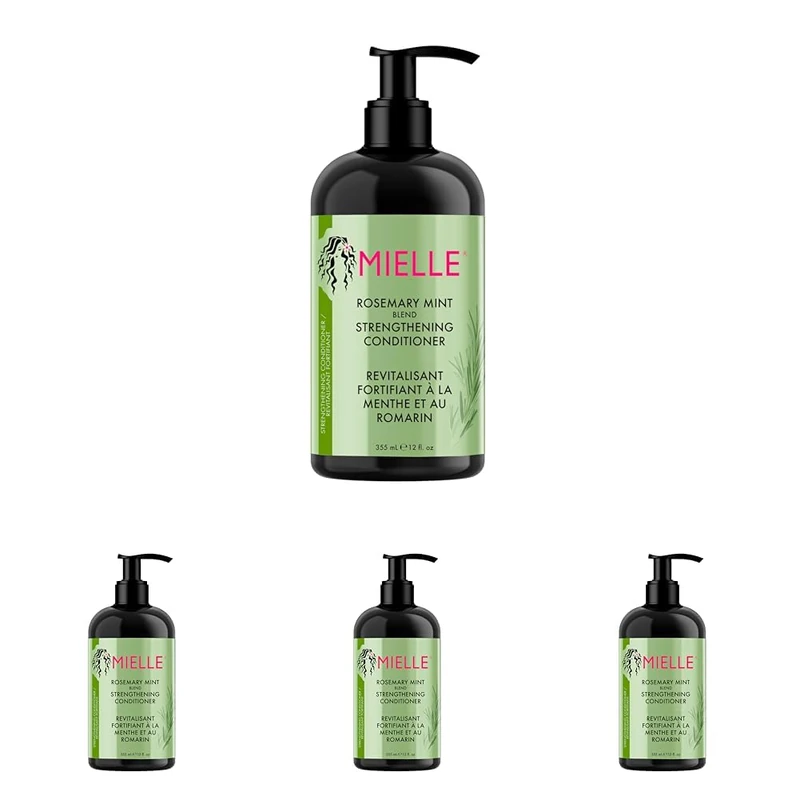 Mielle Rosemary Mint Strengthening Hair Conditioner - Detangling & Hydrating Conditioner to Help Increase Manageability - Infused with Biotin to Support Longer, Healthier Strands, 355 g (Pack of 4)