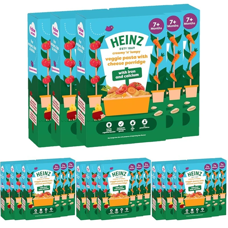 HEINZ Baby Food Veggie Pasta with Cheese Porridge 6x200g (Pack of 4)