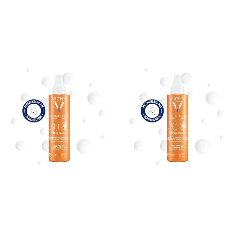 Vichy Capital Soleil Cell Protect Invisible High UVA + UVB Sun Protection Spray SPF30 For All Skin Types, 200ml (Pack of 2)