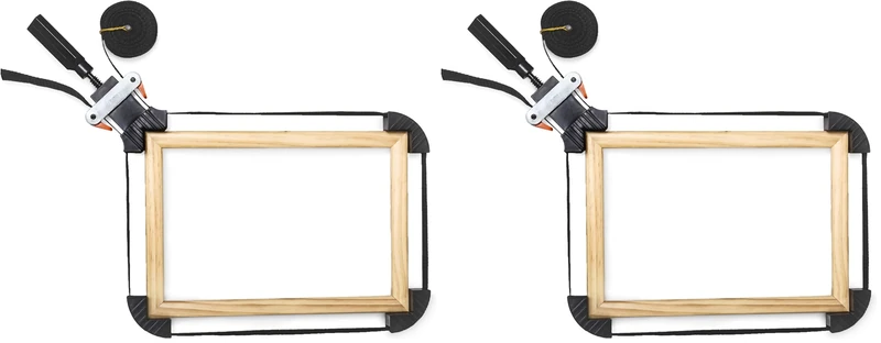 Relaxdays Strap Wrench with 4 Clamping Jaws 4m Nylon Strap Clamp Jaws for Gluing, Nailing, Screwing Freely Adjustable 3 x 10 x 28 cm, Black (Pack of 2)