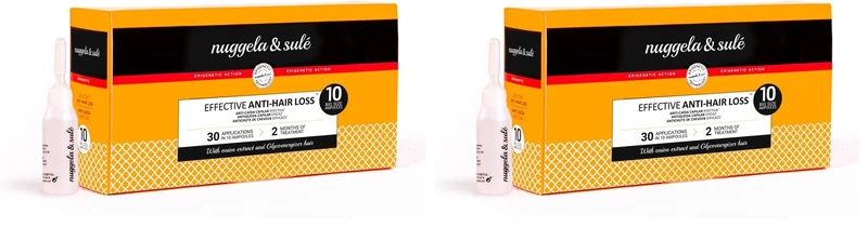 Nuggela & Sulé Anti-Hair Loss Treatment 10 x 10ml / 0.338 Fl.Oz - High concentration of active ingredients. Stops severe hair loss. For Men and Women. THE BEST ANTI-HAIR LOSS PRODUCT, colorless
