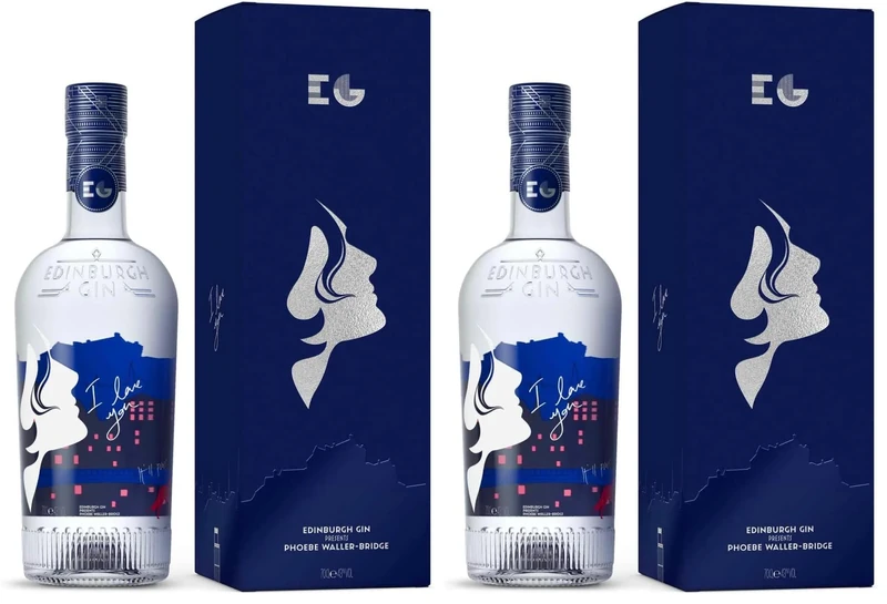 Edinburgh Gin Phoebe Waller-Bridge London Dry Limited Edition 70cl | Unique Design Designed by Phoebe Waller-Bridge | Award Winning London Dry | 43% ABV | Profts Contributed to Edinburgh Festival