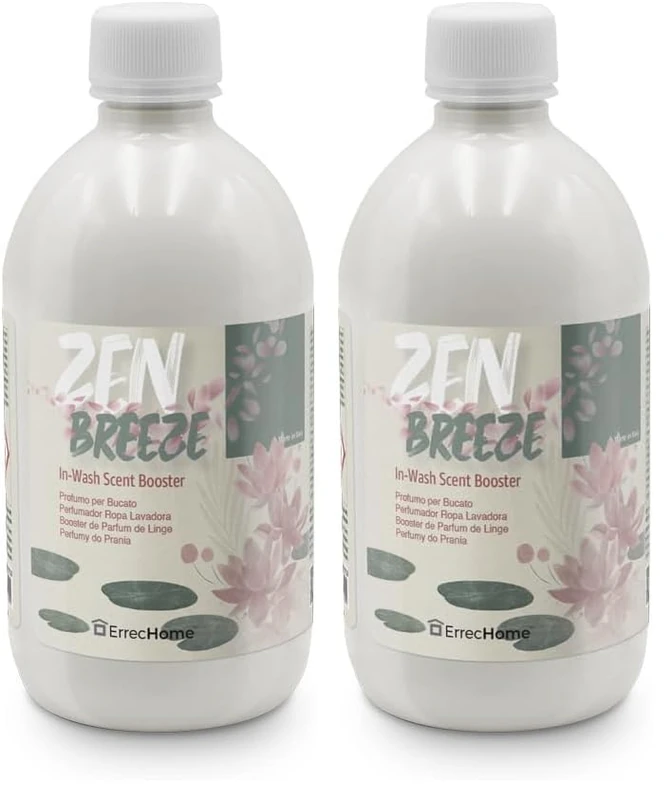 ERRECHOME Zen Breeze In-Wash Scent Booster 500 ml – Long-Lasting Luxury Fragrance, Up to 100 Washes, Made in Italy (Pack of 2)