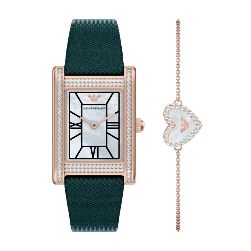 Emporio Armani Women's 32MM Rose Gold-Tone Stainless Steel Watch, AR80085SET