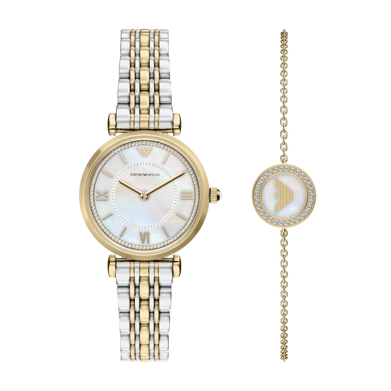 Emporio Armani Women's 32MM Gold-Tone Stainless Steel Watch, AR80086SET