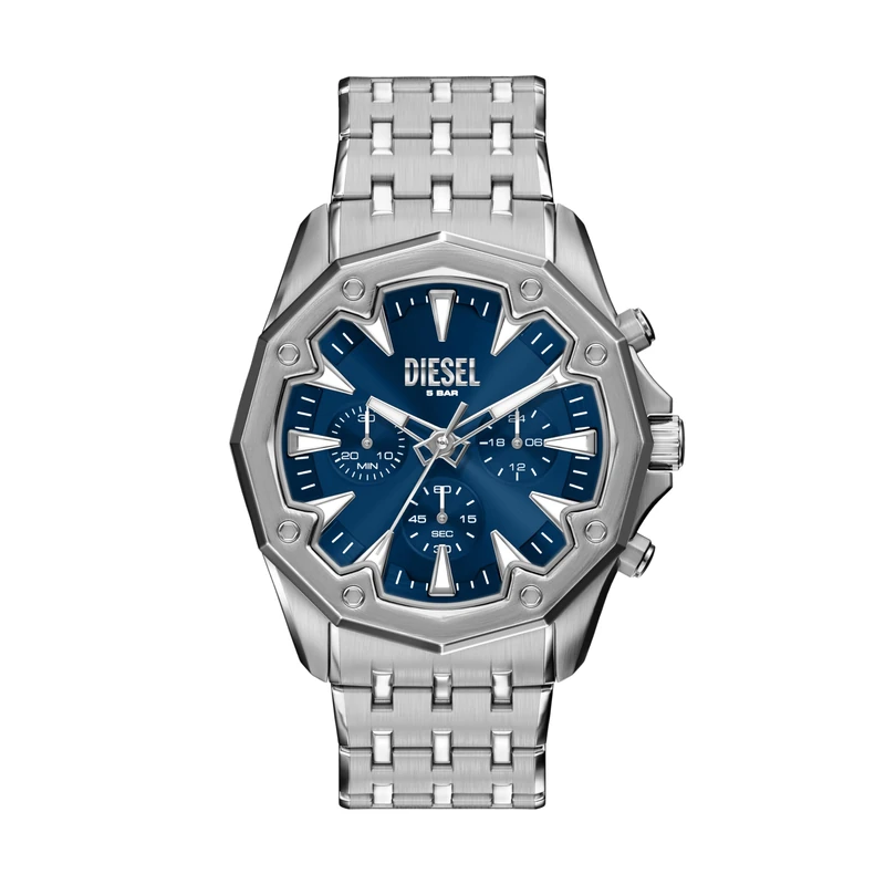 Diesel Stinger Men's 46MM Silver-Tone Stainless Steel Watch, DZ4706