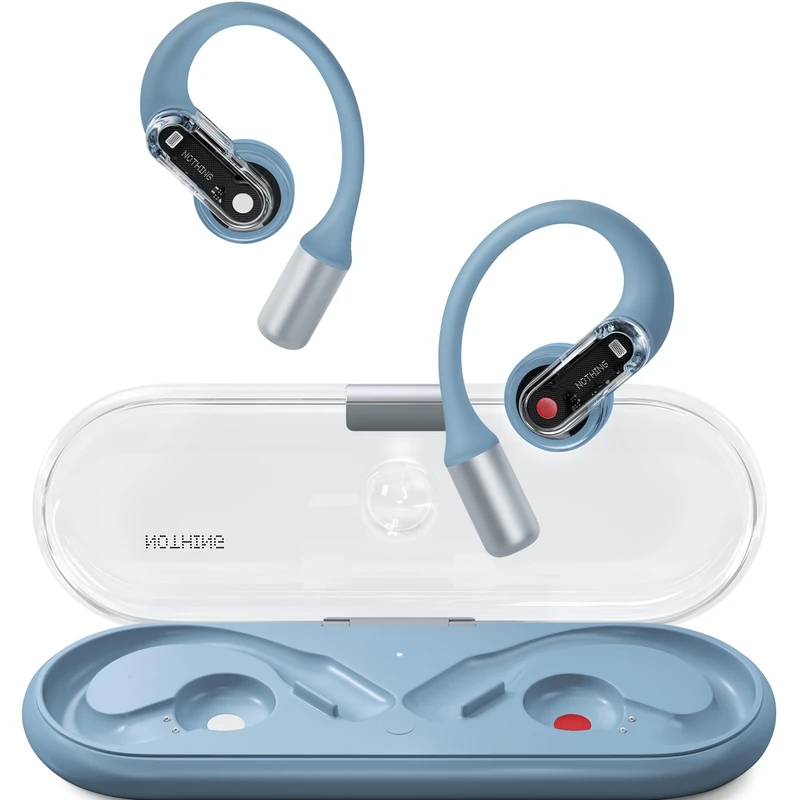 Nothing Ear (open) wireless open headphones with Dual mics and AI Clear Voice, Open Sound Technology, IP54 water resistant, 30 hours of playback and Advanced EQ - Blue