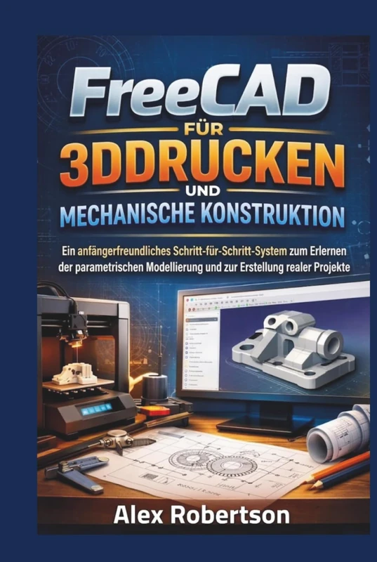 FreeCAD für 3DDrucken Und Mechanische Konstruktion: Ein anfängerfreundliches Schritt-für-Schritt-System zum Erlernen der parametrischen Modellierung und zur Erstellung realer Projekte