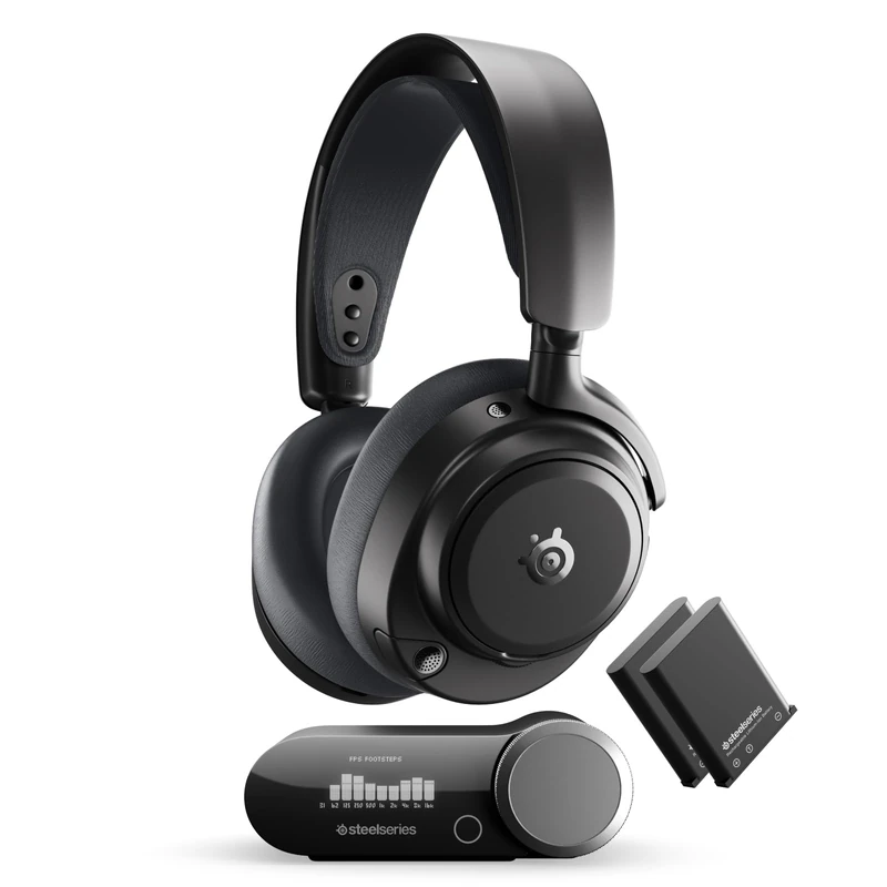 SteelSeries Arctis Nova Pro Omni - Hi-Res Wireless Gaming Headset, 96kHz/24bit, ANC, ClearCast Pro Mic, AI Noise Rejection, Mobile App, Mix 2.4GHz + BT, OmniPlay PC+PlayStation+Xbox - Graphite