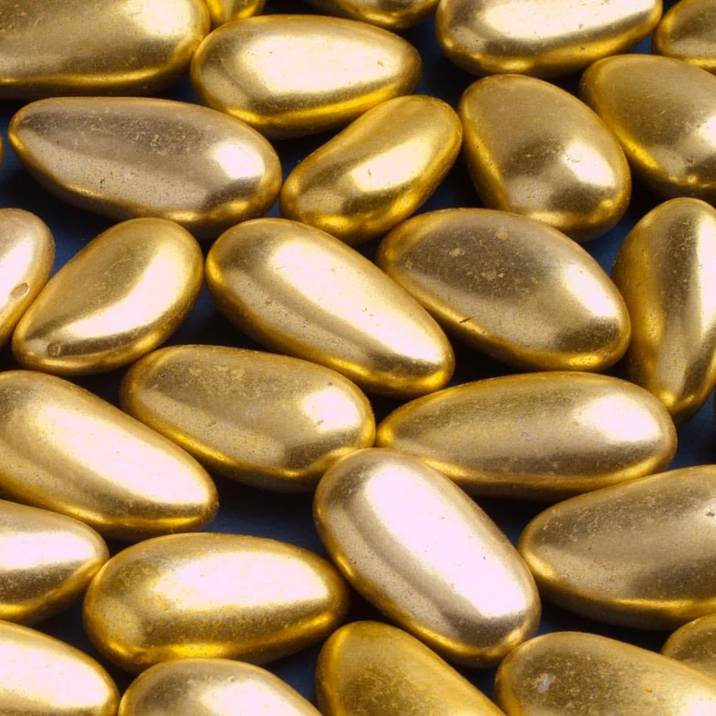 Italian Options Luxury Sugared Almonds, Jordan Almonds for Wedding Favours, Baby Showers, Christenings, Gifts, and Party Bags, Classic Retro Sweets, 1 Kg, Gold