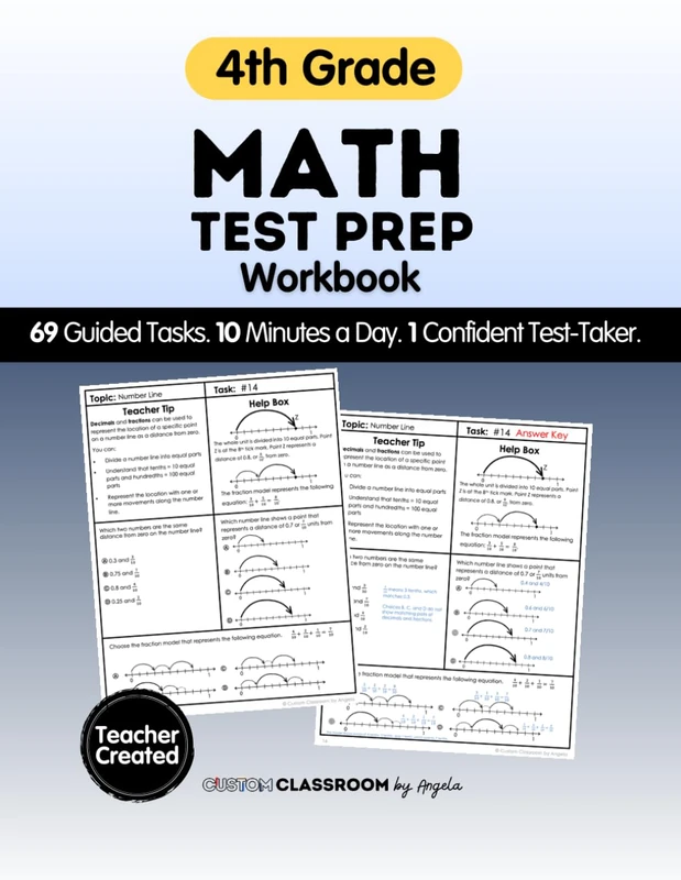 4th Grade Math Test Prep Workbook for State and Standardized Tests: 69 Guided Practice Tasks to Build Confidence, Strengthen Problem Solving, and ... CAASPP, NYS, and Other State Assessments