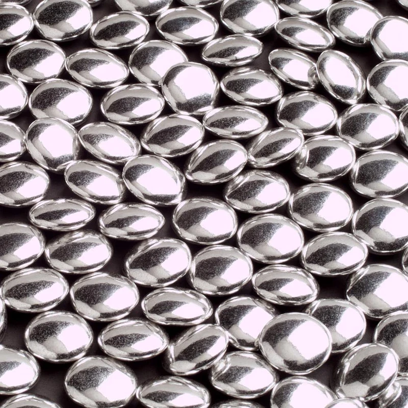 Italian Options Luxury Dark Chocolate Button Dragees, Sugar Shell Mini Chocolates, Wedding Favours for Guests, Baby Showers, Christenings, Valentines, Gifts, and Party Bags, Retro Sweets, 1 Kg,Silver