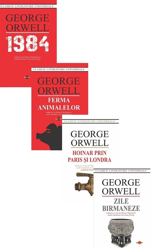Pachet 4 carti: 1984 + Ferma Animalelor + Hoinar prin Paris si Londra + Zile birmaneze - George Orwell