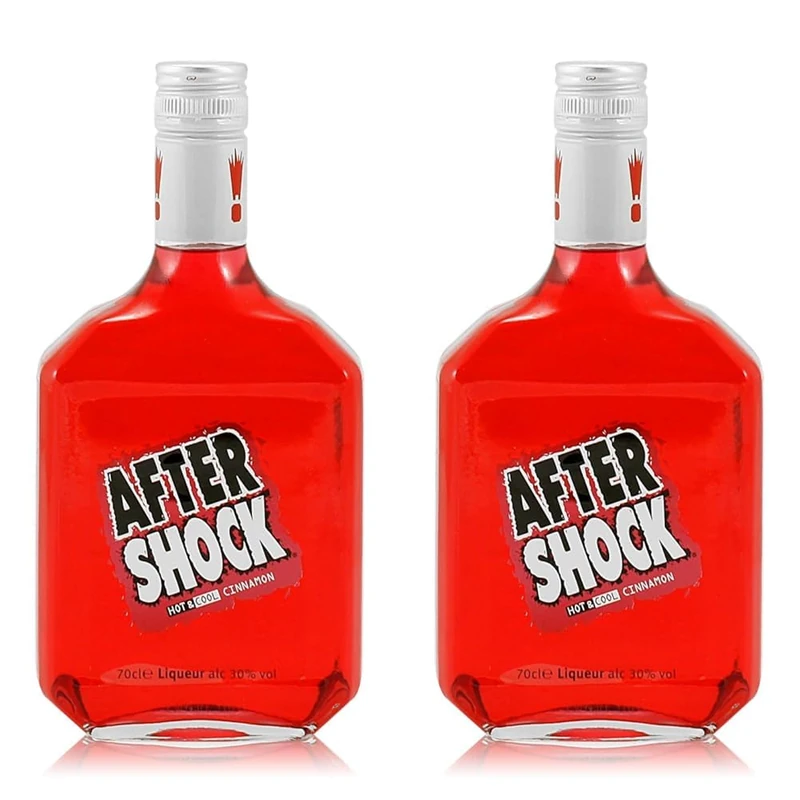 Aftershock Red Hot & Cool Cinnamon Liqueur, 70cl, 30% ABV (Pack of 2)