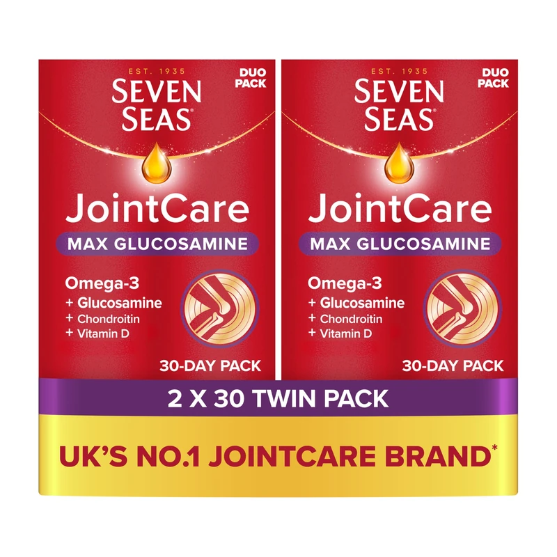 Seven Seas JointCare MAX GLUCOSAMINE, 60 Capsules + 60 Tablets, 2 Months Supply (2 x 30 Days Twin Pack)