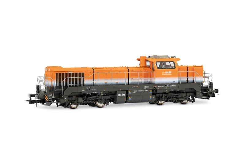 Rivarossi HR2988S BASF, Vossloh DE 18 diesel locomotive, orange/grey livery, ep. VI, with DCC Sound Decoder Railway 1x Diesel Locomotive