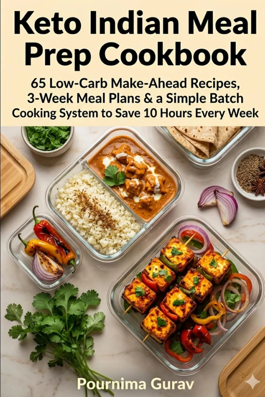 Keto Indian Meal Prep Cookbook: 65 Low-Carb Make-Ahead Recipes, 3-Week Meal Plans & a Simple Batch Cooking System to Save 10 Hours Every Week