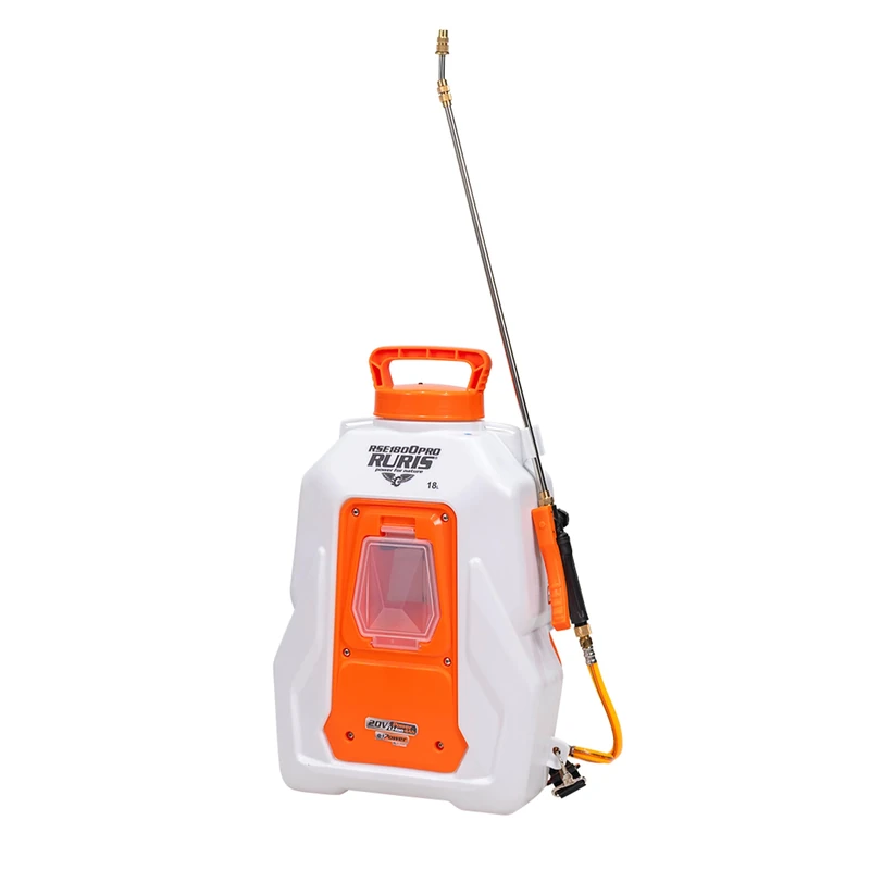 RURIS RSE 1800PRO Electric Sprayer Backpack 18 L Li-ion Battery 20 V 4Ah 6 Bar Battery Life 2.5 H Telescopic Metal 4 Nozzles LED Display Diaphragm Pump - Image 1