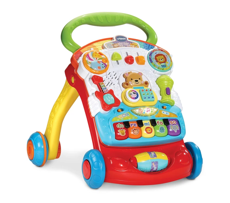 VTech First Steps Baby Walker, Push Along Walker Baby Toy with Shapes, Sounds, Music, Phrases, Pretend Play and More, Suitable for Babies from 6 Months, 1 & 2 Years Old, English Version