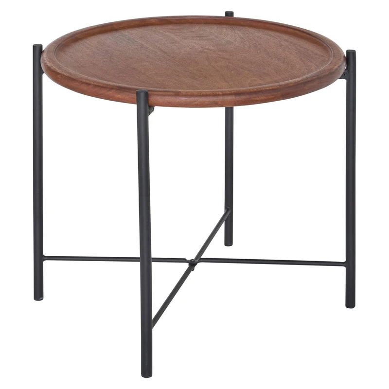 Well Home Coffee Table 'Mesta' Round Ø20,5 cm in Wood and Metal Structure - Image 1