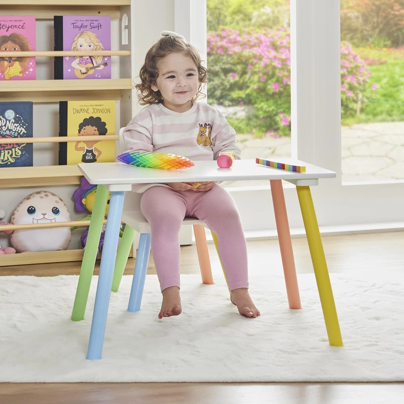 Kids Rainbow Table and Chair Set