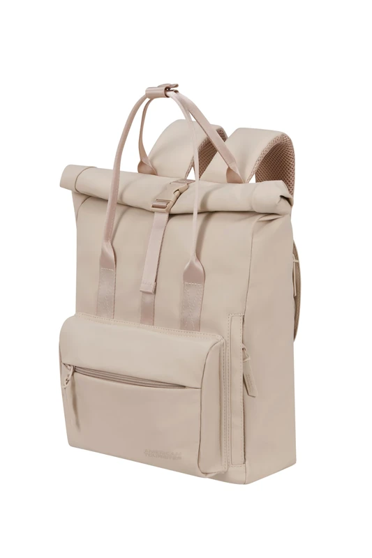 American Tourister Urban Groove UG16 Mono - Women's Backpack, Water-Repellent, Casual Backpack for Everyday Use with Hidden Back Pocket, 17L, Beige