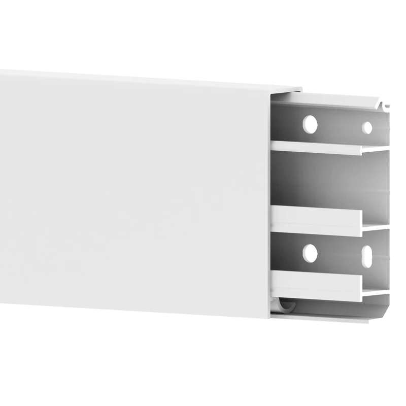 Cablecoach 6m PVC Skirting Board with Integrated Cable Duct White 80mm Height (4 x 1.5 Metres)