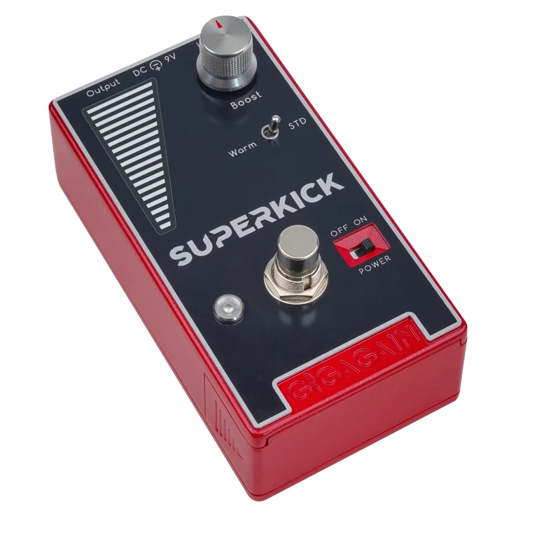 Gigagain GP01 Superkick Booster Guitar Pedal – Clean Boost & Overdrive, Transparent Tone, Dynamic Response, True Bypass, Compact Metal Pedal for Electric Guitar