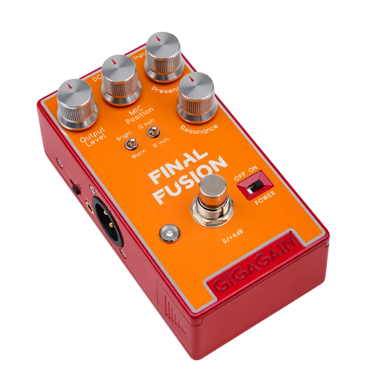 Gigagain GP10 Final Fusion Cab Sim DI Box – Guitar Cabinet Simulator & Direct Box, Amp-Free Recording, Mixer & Audio Interface Output, Silent Practice Solution, Compact Metal Pedal