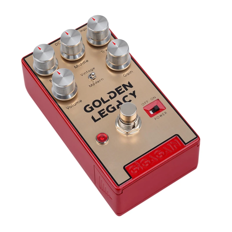 Gigagain GP05 Golden Legacy Distortion Guitar Pedal – Classic Rock Distortion, Warm Crunch to High Gain, Amp-Like Tone, Dynamic Response, True Bypass, Compact Metal Pedal
