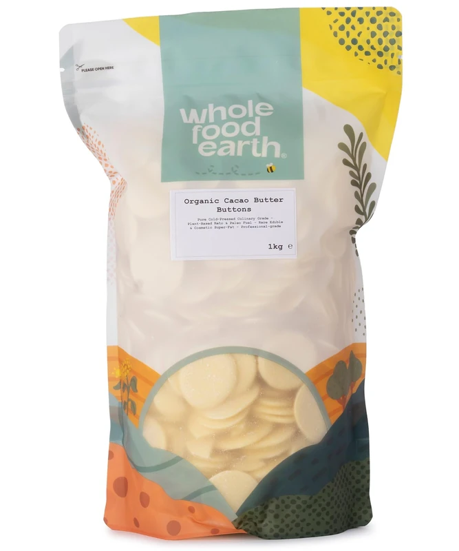 Wholefood Earth Organic Cacao Butter Buttons 1kg | Organic | Vegan | Raw