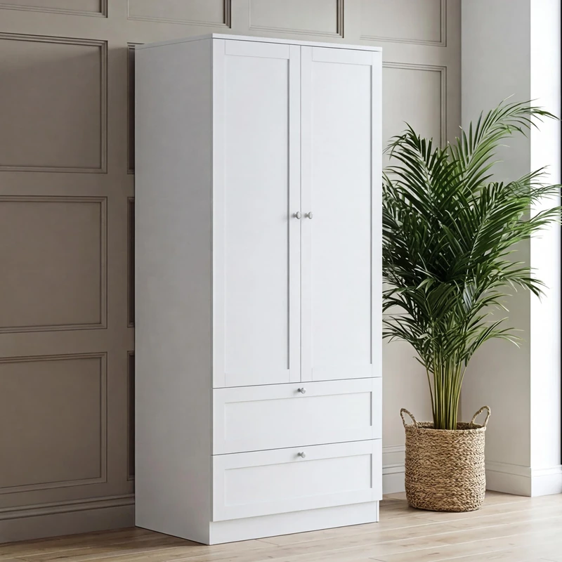 Vida Designs Altino 2 Door 2 Drawer Wardrobe, White