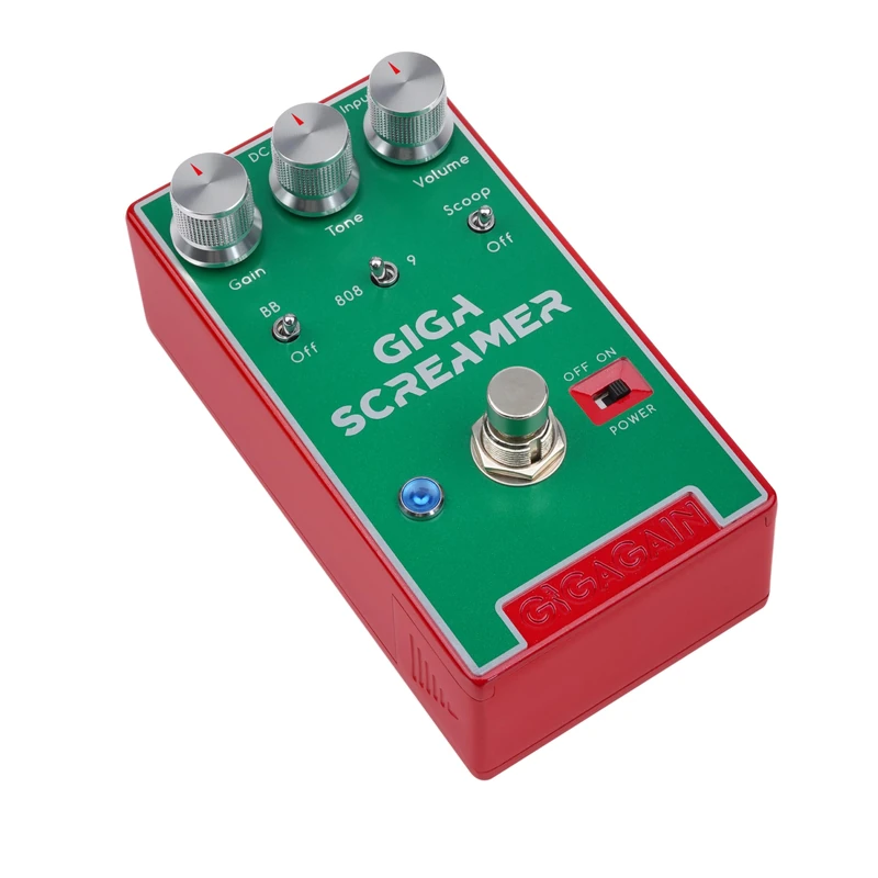 Gigagain GP04 GIGA Screamer Overdrive Guitar Pedal – Classic Tube Screamer Style Overdrive, Mid Boost, Smooth Clipping, Tightens High Gain Amps, True Bypass