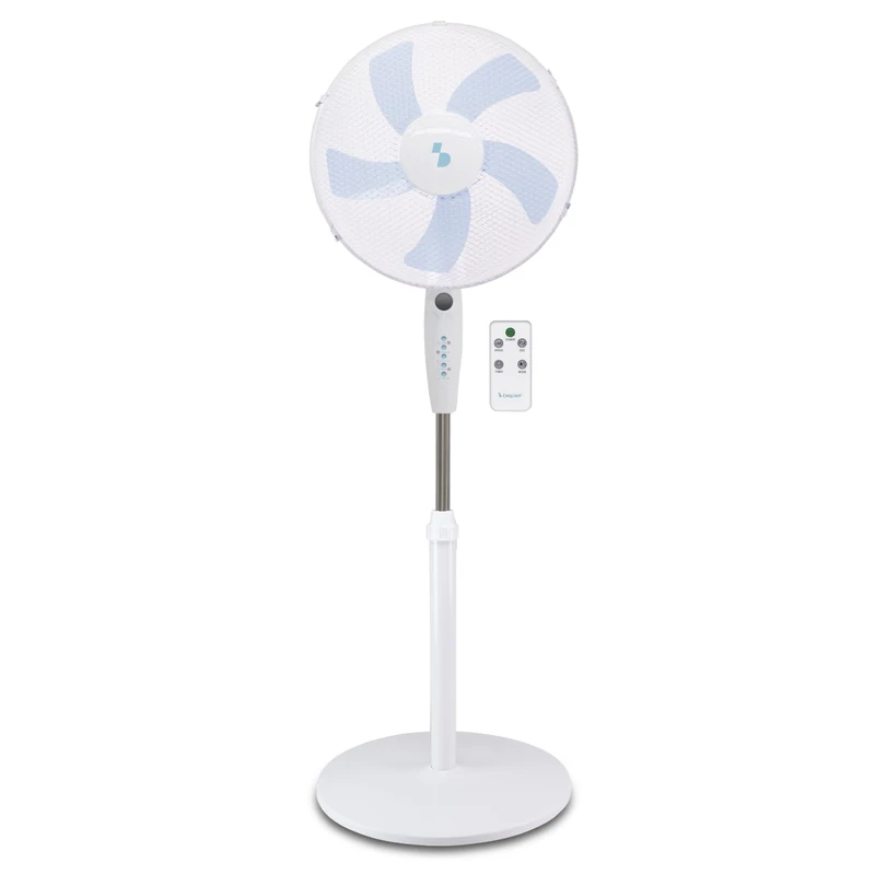 BEPER P206VEN133 Ventilador de pie con mando a distancia de 40 cm, 5 aspas, 3 velocidades y 3 modos, temporizador de 7,5 h, oscilante, altura regulable de 125 cm