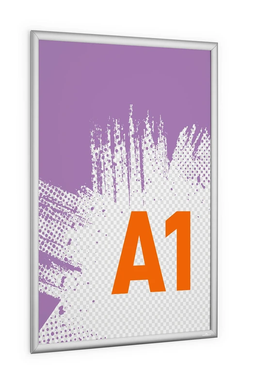 Durable Aluminium Outdoor Snap Frame A1 - Waterproof and UV-Resistant Poster Frame - Can be Mounted via Screwing or Adhesive Pads - Silver