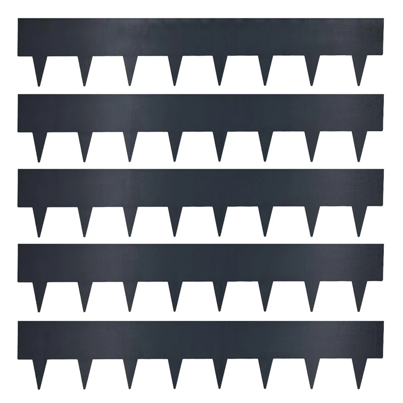 Nicoman 5M Anthracite Lawn Edging Border,Pre-Rusted Galvanised Steel Garden Border Edging, Easy to install Flexible Grass Landscaping Pathway Edge Strip (Anthracite, 200mm-5pc)