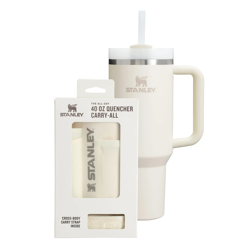 STANLEY 1913 Quencher H2.0 Flowstate Tumbler 1.2L - Cold for 11 Hours - Iced for 48 Hours - Including All-Day Quencher Carry-All - Cream - Image 1