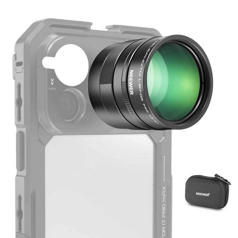 NEEWER 3X Telephoto Lens Teleconverter for Phone Only 360mm Equivalent 12 Elements in 6 Groups 17mm Thread Compatible with iPhone, Android, Samsung and Xiaomi, LS-89 - Image 1