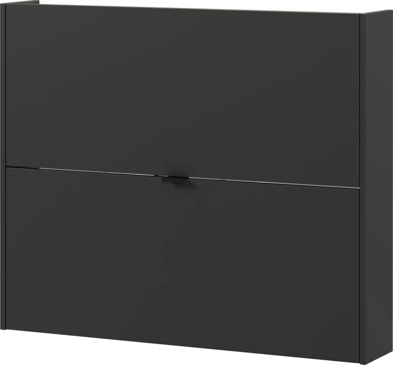 Germania Shoe cabinet 1368-549 GW-Ameca, in Graphit/Oak, low depth - ideal for narrow hallways, 100 x 83 x 18 cm (WxHxD)