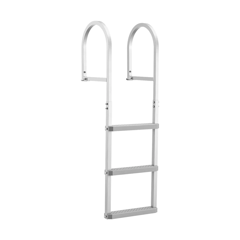 VEVOR Detachable Pier Ladder, Straight Jetty Ladder, 3 Wide Non-Slip PP Steps, Maximum Load 227 kg, Aluminium Alloy Frame, Easy Assembly, for Lakes and Boats - Image 1