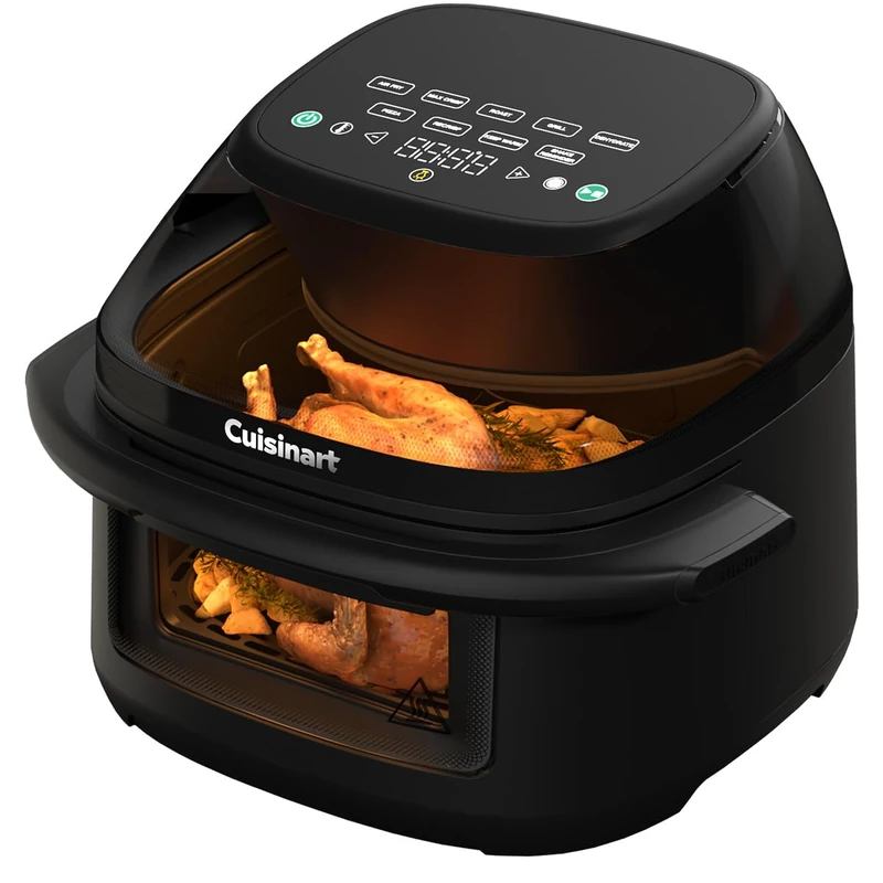 Cuisinart ClearView™ Air Fryer I Total Visibility – 280° viewing windows I PFAS Free I 8.5L Family Size I 8-in-1 Air Fry, Roast, Grill, MaxCrisp, Dehydrate, Pizza, Recrisp, Keep Warm I 230°C max temp