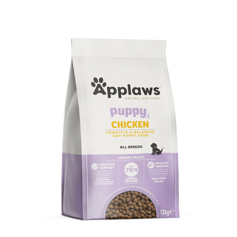 Applaws Complete and Grain Free Dry Puppy Dog Food 12kg Chicken, All Breeds, High Protein Dog Kibble (Pack of 1) - Image 1