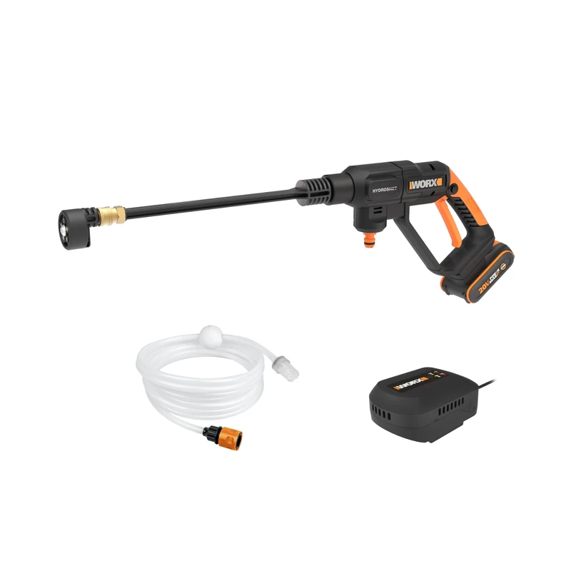 WORX WG621E Hyrdoshot 20V Cordless Pressure Washer – Portable Power Cleaner & Watering Tool, 24.2 Bar / 351 PSI, Multi-Spray Nozzle, Battery & Charger Included